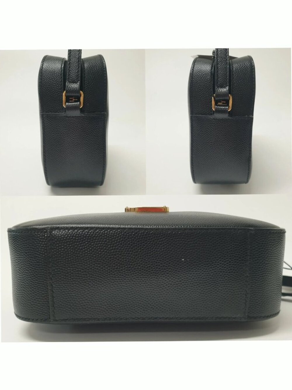 Authentic YSL Saint Laurent Lou Camera Bag Black Leather Gold Logo Crossbody - Picture 4 of 11